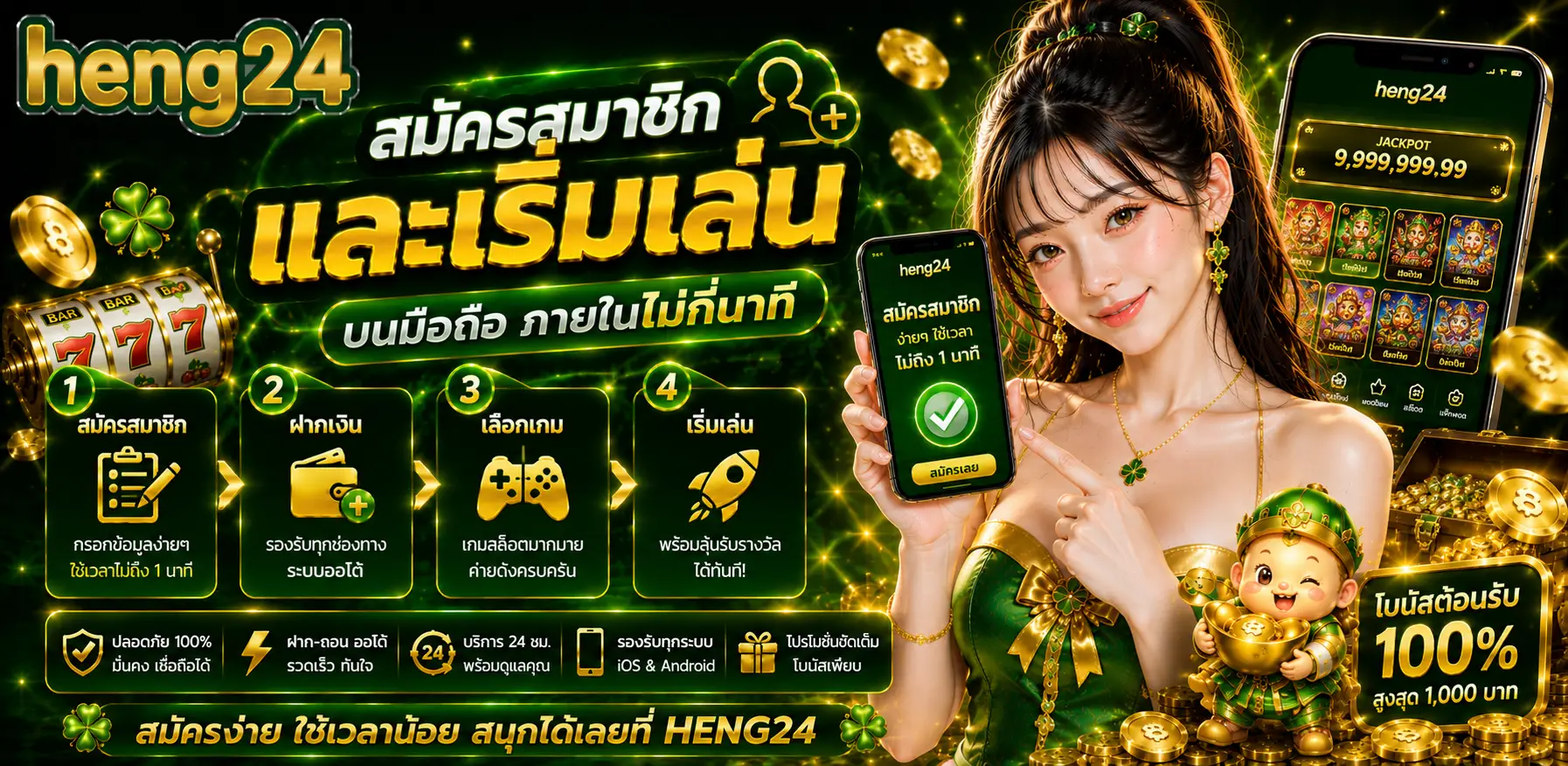 HENG24 สล็อตแตกง่าย เว็บตรงรวมสล็อตยอดนิยม